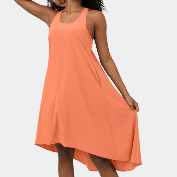 HALARA Dresses & Skirts - Halara Breezeful Racerback Flowy High Low Midi Casual Dress Large